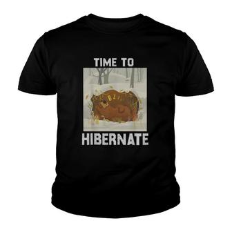 Time To Hibernate Bear For Lazy Days Bed Time Pajama Top Youth T-shirt | Mazezy