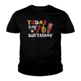 Today Is My 7Th Birthday Funny Festive Bday Gift Tee Youth T-shirt | Mazezy