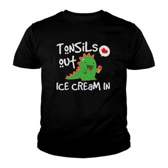 Tonsils Out Ice Cream In Day Tonsillectomy Surgery Recovery Youth T-shirt | Mazezy