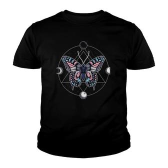 Transgender Butterfly Trans Pride Flag Lgbt Moon Subtle Gay Youth T-shirt | Mazezy