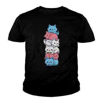 Transgender Pride Cat Lgbt Trans Flag Cute Cats Youth T-shirt | Mazezy