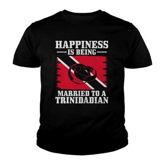 Trinidadian Wife Husband Wedding Trinidad & Tobago Flag Youth T-shirt | Mazezy