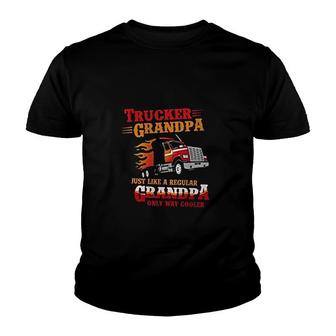 Trucker Grandpa Way Cooler Granddad Youth T-shirt | Mazezy