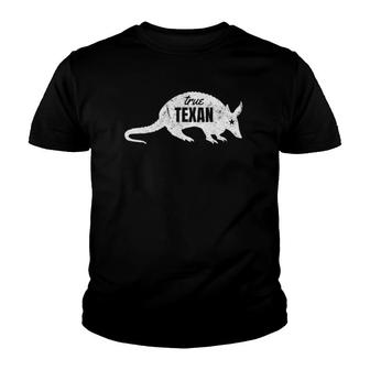 True Texan Armadillo Star Vintage Texas Resident Youth T-shirt | Mazezy
