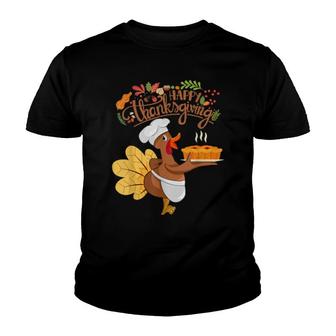 Turkey Serving Food Happy Turkey Day Thanksgiving Youth T-shirt | Mazezy
