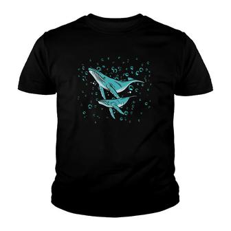 Two Humpback Whales In The Ocean Beautiful Marine Animal And Youth T-shirt | Mazezy