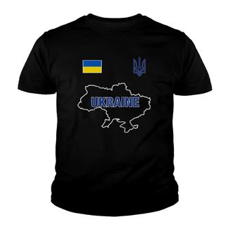 Ukraine 2022 National Football Team Soccer Ukrainian Fan Raglan Baseball Tee Youth T-shirt | Mazezy
