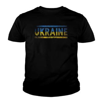 Ukraine Retro Flag Ukrainian Distressed Graphic Youth T-shirt | Mazezy