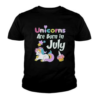Unicorn Are Born In July Youth T-shirt | Mazezy