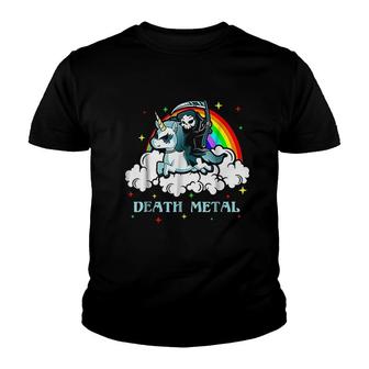 Unicorn Death Metal Rocker V2 Youth T-shirt - Thegiftio UK