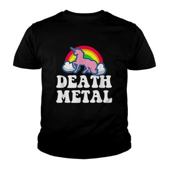 Unicorn Rainbow Clouds Death Metal V2 Youth T-shirt - Thegiftio UK