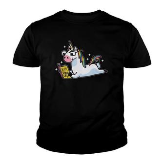 Unicorn Reading Believe In Yourself Motivational Youth T-shirt | Mazezy