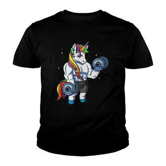 Unicorn Weightlifting - Rainbow Unicorn Gym Women Youth T-shirt | Mazezy