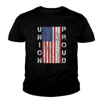 Union Proud American Flag Youth T-shirt | Mazezy