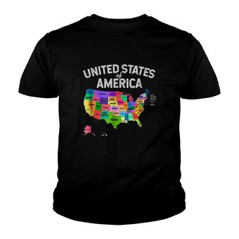 United States Map Usa Youth T-shirt | Mazezy