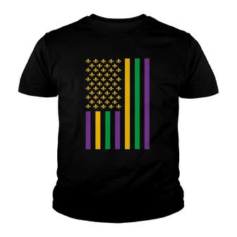 Us Flag American Carnival Celebration Mardi Gras Youth T-shirt | Mazezy