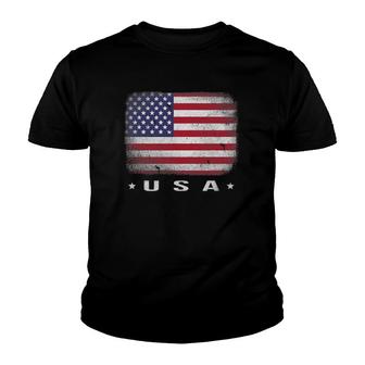 Usa American Flag 4Th July Fourth Red White Blue Star Stripe Youth T-shirt | Mazezy
