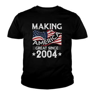 Usa American Flag Making America Great Since 2004 Birthday Youth T-shirt | Mazezy