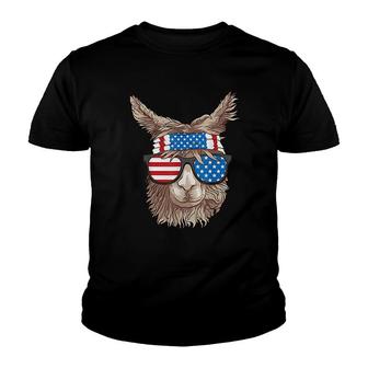 Usa Patriotic Llama Youth T-shirt | Mazezy