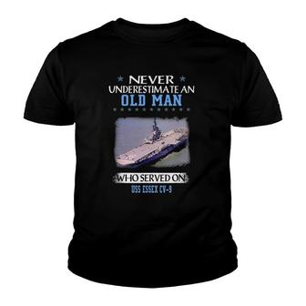Uss Essex Cv-9 Veterans Day Father Day Gift Youth T-shirt - Thegiftio UK