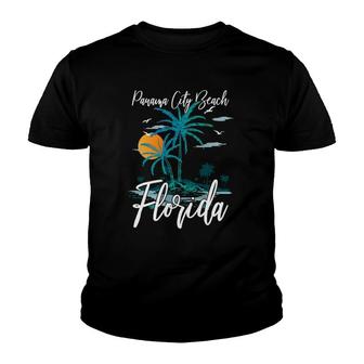 Vacation Retro Sunset Florida Panama City Beach Youth T-shirt | Mazezy