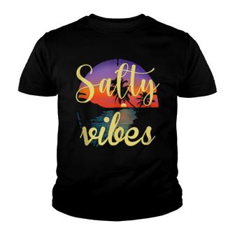 Vacation Salty Vibes Relaxing Beach Sunset For Summers Youth T-shirt | Mazezy