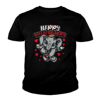 Valentine's Elephant Sweet Cupid Animals Youth T-shirt | Mazezy