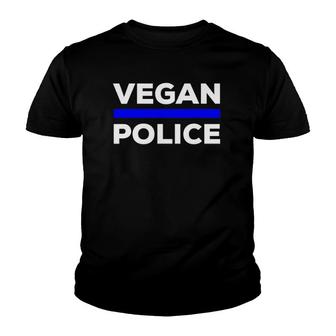 Vegan Police Vegetarian Job Youth T-shirt | Mazezy