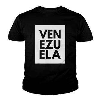 Venezuela Novelty Black Art Font Style Gift Tee Youth T-shirt | Mazezy