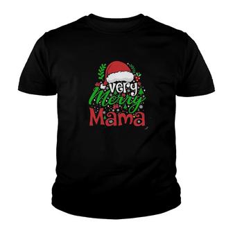 Very Merry Mama Merry Christmas Youth T-shirt | Mazezy