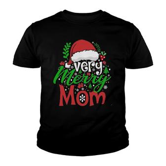 Very Merry Mom Merry Christmas Youth T-shirt | Mazezy