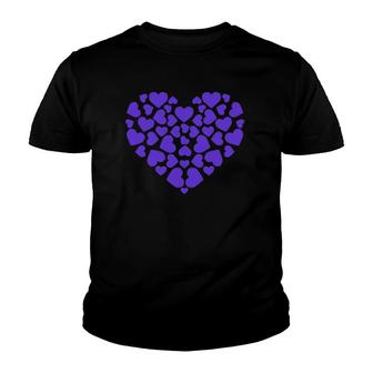 Very Peri Heart Veri Color Of The Year 2022 Purple Very Peri Youth T-shirt | Mazezy