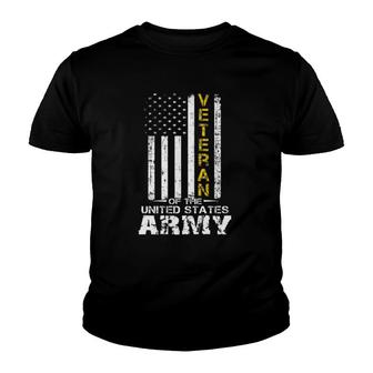 Veteran Of United States Us Army Vet Gold Youth T-shirt | Mazezy