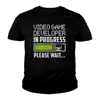 Video Game Developer In Progress Please Wait Youth T-shirt | Mazezy DE