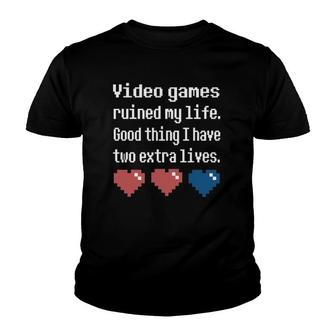 Video Games Ruined My Life Funny Cool Gamer Tee Gift Youth T-shirt | Mazezy DE