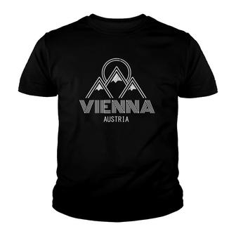 Vienna Austria Retro Minimal Mountains Ski Souvenir Gift Youth T-shirt | Mazezy