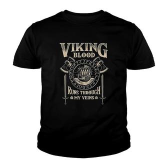 Viking Blood Runs Through My Veins V3 Youth T-shirt - Thegiftio UK