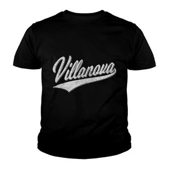 Villanova Pennsylvania Flag Sports Baseball Script Jersey Tank Top Youth T-shirt - Thegiftio UK
