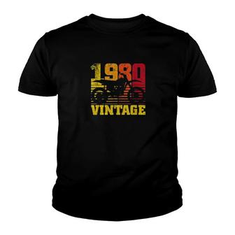 Vintage 1980 Motocross Dirt Bike 41st Birthday Youth T-shirt - Thegiftio