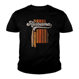 Vintage Alabama Retro 70S Stripes Silhouette Distressed Youth T-shirt | Mazezy CA