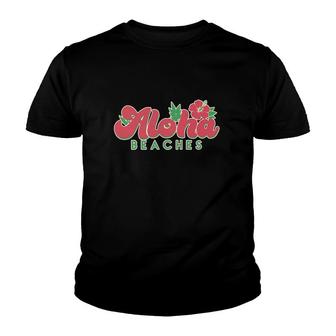 Vintage Aloha Beaches Summer Vacation Youth T-shirt | Mazezy