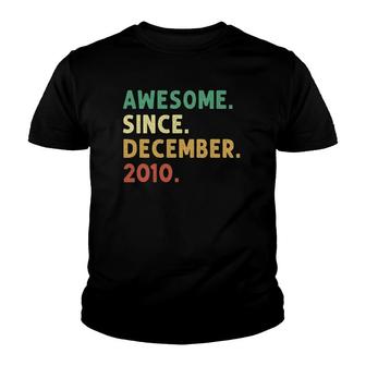 Vintage Awesome Since December 2010 11Th Birthday Gifts Youth T-shirt | Mazezy