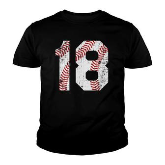Vintage Baseball 18 Jersey Number Youth T-shirt | Mazezy