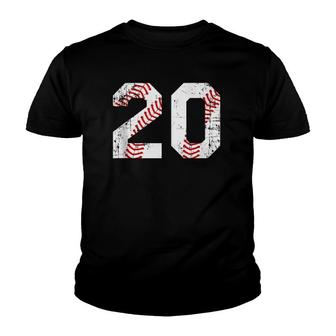Vintage Baseball 20 Jersey Number Youth T-shirt | Mazezy CA