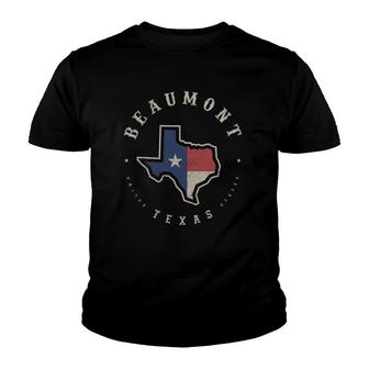 Vintage Beaumont Texas State Flag Map Souvenir Gift Youth T-shirt | Mazezy CA
