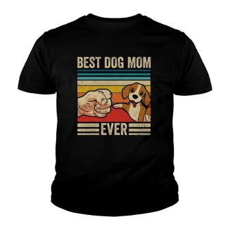 Vintage Best Dog Mom Ever Bump Fit Beagle Mom Mothers Day Youth T-shirt | Mazezy