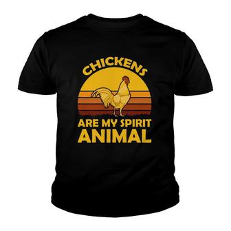 Vintage Chickens Are My Spirit Animal Youth T-shirt | Mazezy
