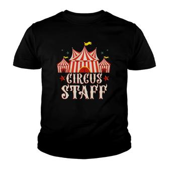 Vintage Circus Themed Birthday Party Tee Circus Staff Youth T-shirt | Mazezy