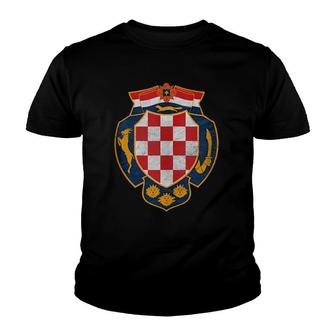 Vintage Coat Of Arms Croatia Youth T-shirt | Mazezy