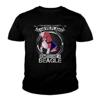 Vintage I'm Sorry I Can't, I Have Plans With My Beagle Funny Youth T-shirt | Mazezy